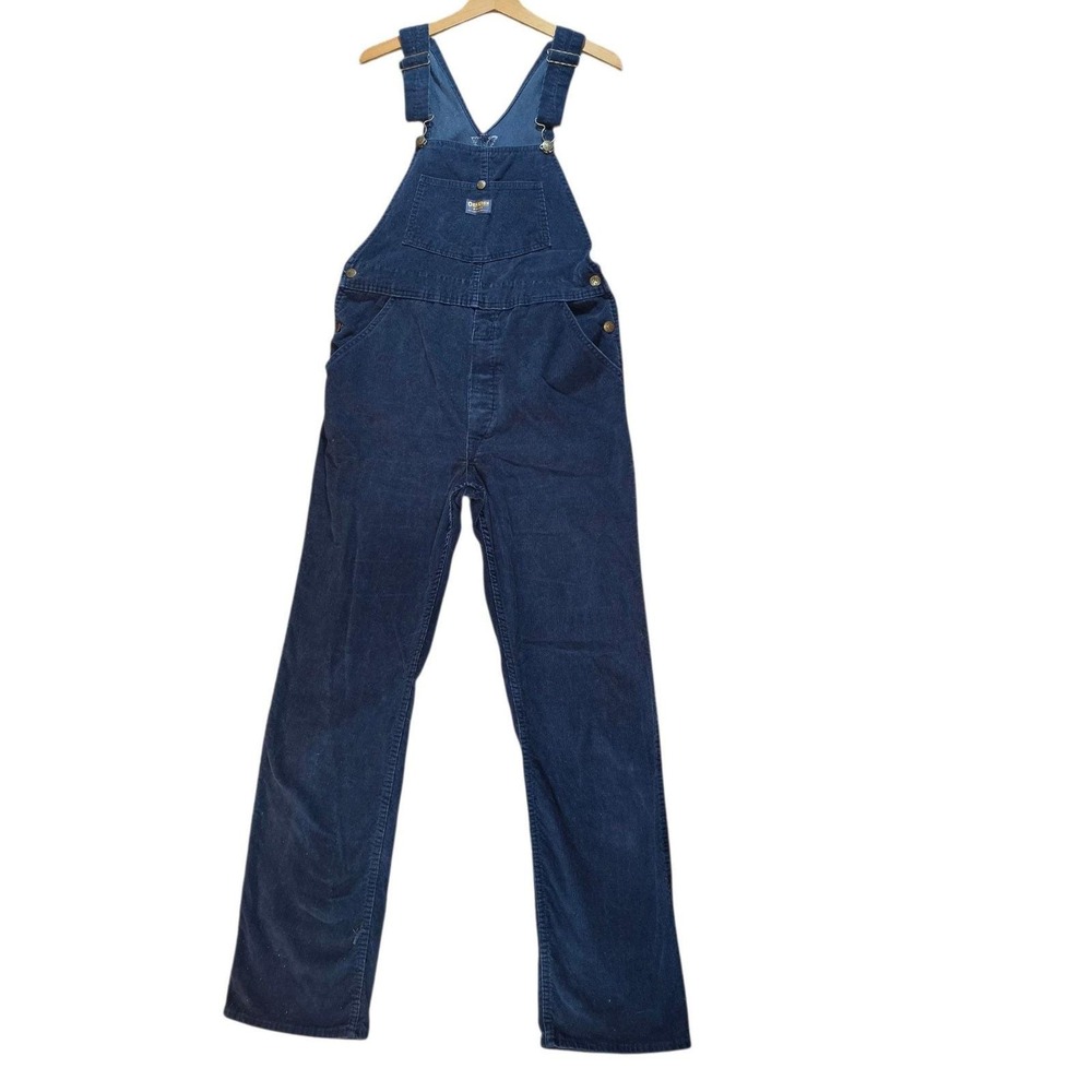 OshKosh B'gosh Mens 34x34 Overalls Navy Blue Corduroy Vestbak Clover Hardware